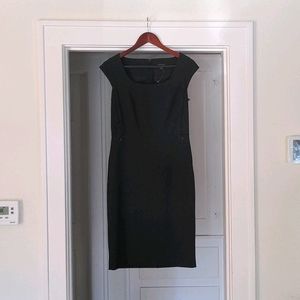 Ann Taylor TALL Scoop Neck Black Dress